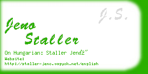 jeno staller business card